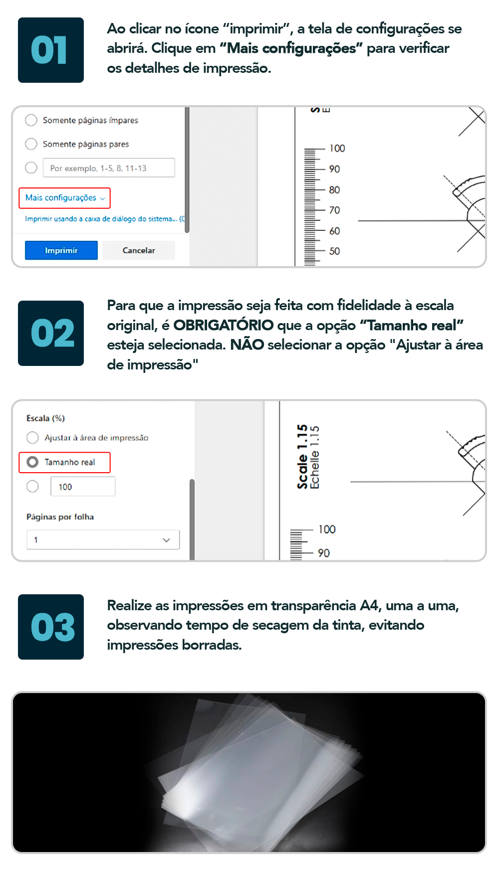 Ilustração da instrução de impressão